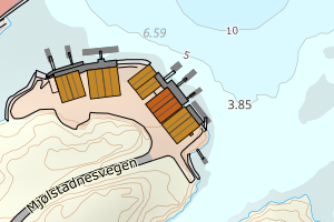 Kartbilde fra WMS-tjeneste av avviket