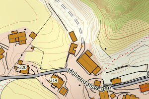 Kartbilde fra WMS-tjeneste av avviket