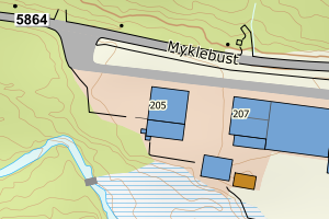 Kartbilde fra WMS-tjeneste av avviket