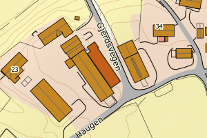 Kartbilde fra WMS-tjeneste av avviket
