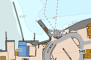 Kartbilde fra WMS-tjeneste av avviket