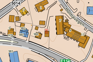 Kartbilde fra WMS-tjeneste av avviket