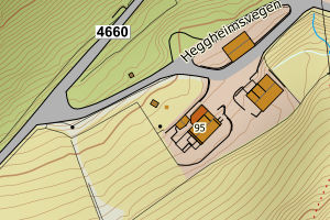 Kartbilde fra WMS-tjeneste av avviket