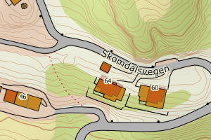 Kartbilde fra WMS-tjeneste av avviket