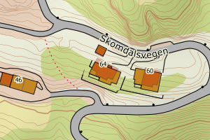 Kartbilde fra WMS-tjeneste av avviket
