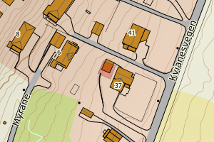 Kartbilde fra WMS-tjeneste av avviket