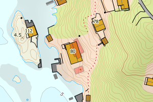 Kartbilde fra WMS-tjeneste av avviket