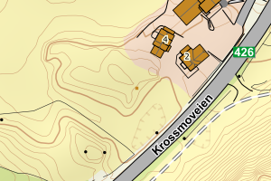 Kartbilde fra WMS-tjeneste av avviket