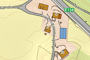 Kartbilde fra WMS-tjeneste av avviket