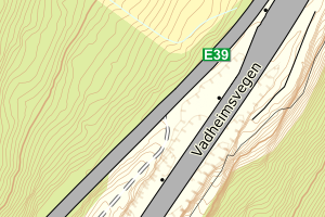 Kartbilde fra WMS-tjeneste av avviket