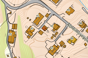 Kartbilde fra WMS-tjeneste av avviket