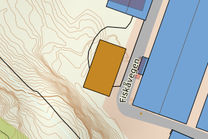 Kartbilde fra WMS-tjeneste av avviket