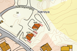 Kartbilde fra WMS-tjeneste av avviket