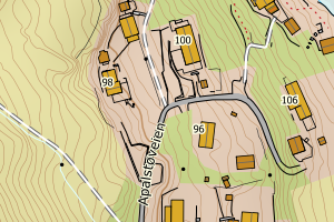 Kartbilde fra WMS-tjeneste av avviket