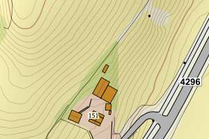 Kartbilde fra WMS-tjeneste av avviket