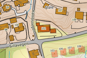 Kartbilde fra WMS-tjeneste av avviket