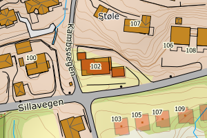 Kartbilde fra WMS-tjeneste av avviket