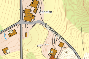 Kartbilde fra WMS-tjeneste av avviket