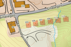 Kartbilde fra WMS-tjeneste av avviket