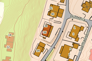 Kartbilde fra WMS-tjeneste av avviket