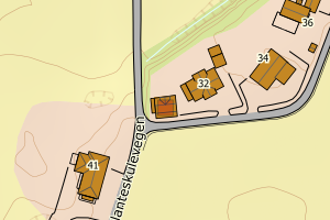 Kartbilde fra WMS-tjeneste av avviket