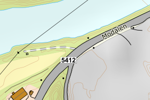 Kartbilde fra WMS-tjeneste av avviket