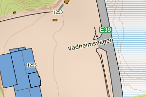 Kartbilde fra WMS-tjeneste av avviket