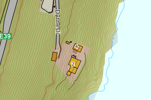 Kartbilde fra WMS-tjeneste av avviket