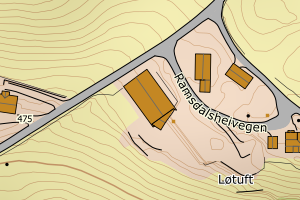 Kartbilde fra WMS-tjeneste av avviket
