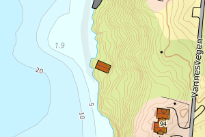 Kartbilde fra WMS-tjeneste av avviket