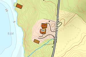 Kartbilde fra WMS-tjeneste av avviket