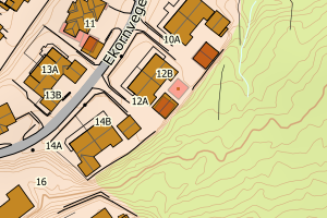 Kartbilde fra WMS-tjeneste av avviket