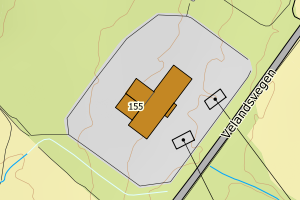 Kartbilde fra WMS-tjeneste av avviket