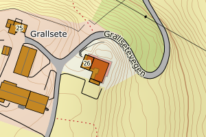 Kartbilde fra WMS-tjeneste av avviket