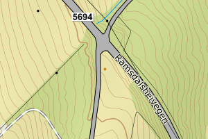 Kartbilde fra WMS-tjeneste av avviket