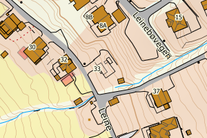 Kartbilde fra WMS-tjeneste av avviket