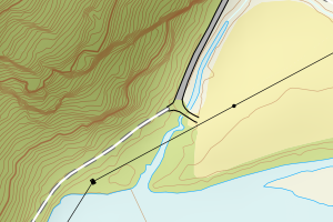 Kartbilde fra WMS-tjeneste av avviket