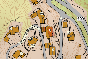 Kartbilde fra WMS-tjeneste av avviket