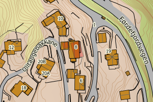 Kartbilde fra WMS-tjeneste av avviket