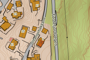 Kartbilde fra WMS-tjeneste av avviket