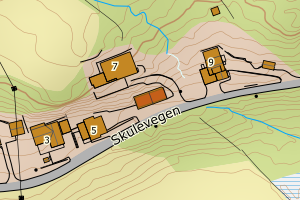 Kartbilde fra WMS-tjeneste av avviket