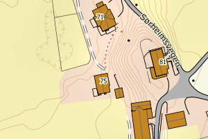 Kartbilde fra WMS-tjeneste av avviket