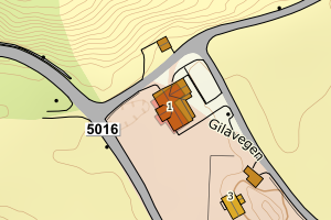 Kartbilde fra WMS-tjeneste av avviket