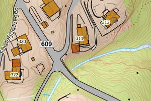 Kartbilde fra WMS-tjeneste av avviket