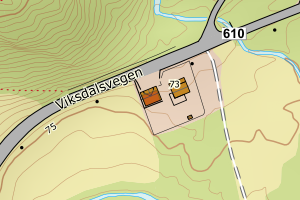 Kartbilde fra WMS-tjeneste av avviket