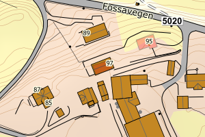 Kartbilde fra WMS-tjeneste av avviket