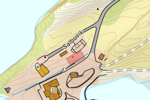 Kartbilde fra WMS-tjeneste av avviket