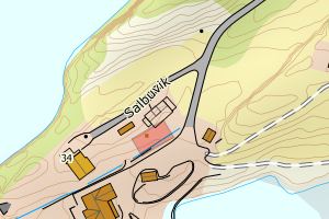 Kartbilde fra WMS-tjeneste av avviket