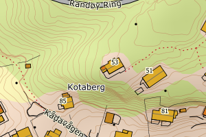 Kartbilde fra WMS-tjeneste av avviket