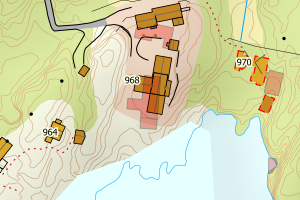 Kartbilde fra WMS-tjeneste av avviket
